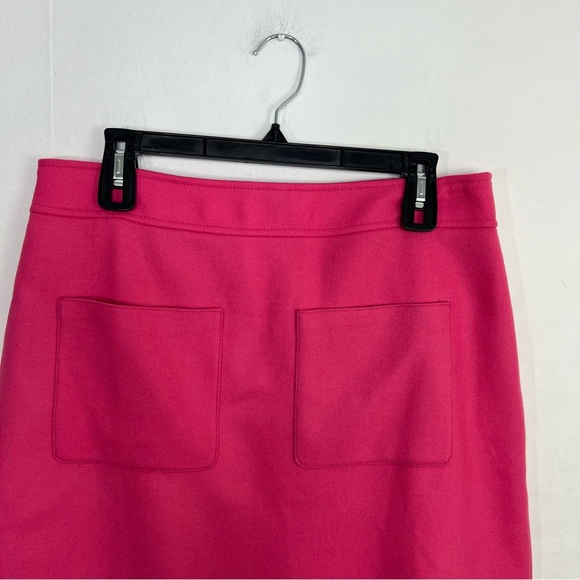 J.Crew Patch Pocket Wool Double-Serge Fuchsia Pink Mini Skirt Size 12 Tall NWT - Picture 6 of 14